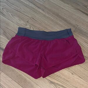 Women’s Magenta Active Shorts with Gray Waistband